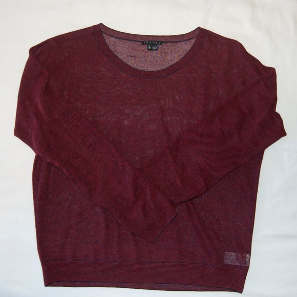 Theory sheer maroon thin-striped sweater - Picture 5 of 9